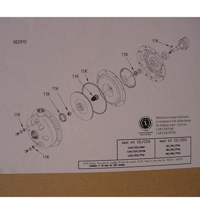 Ebara Sealkit CDX carbon ceramic NBR