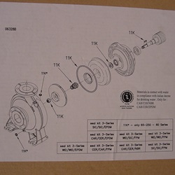Sealkit Ebara 3D/MD series 22mm carb-cer-nbr