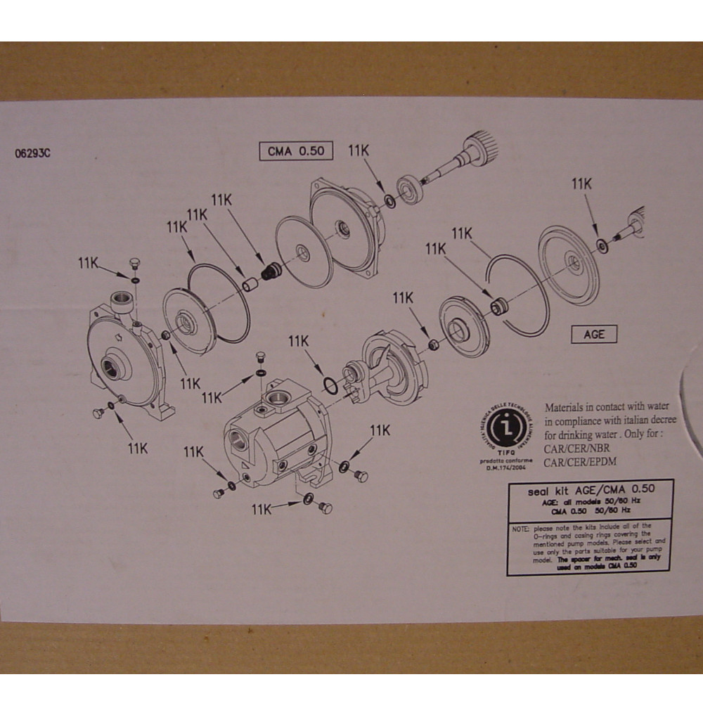 Sealkit Ebara AG/CM series 1,5/2/3 PK