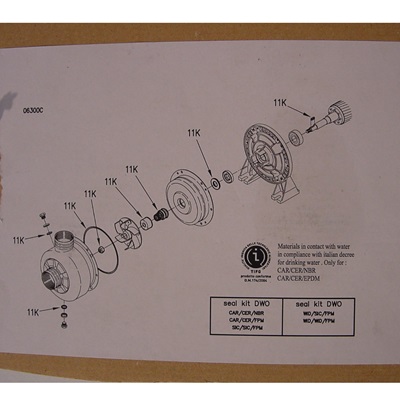 Sealkit Ebara DWO serie sic-sic-viton