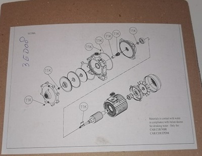 Sealkit Ebara CDA 0.75-100 NBR