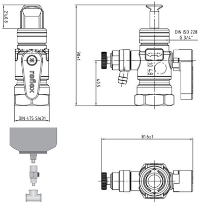 Reflex FLowjet ¾" shut-off and drain valve