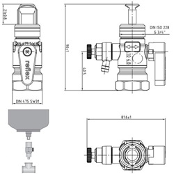 Reflex FLowjet ¾" shut-off and drain valve